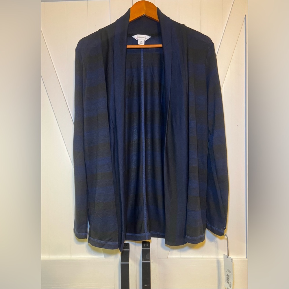 Liz Claiborne Black & Blue Women’s Lightweight Cardigan Size Medium NEW!